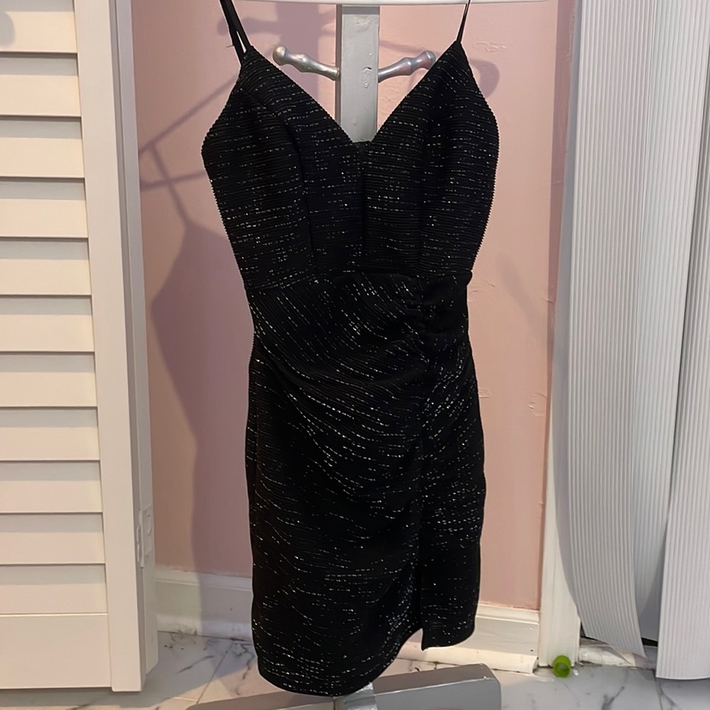Black Sparkly Midi Honey and Rosie Dress